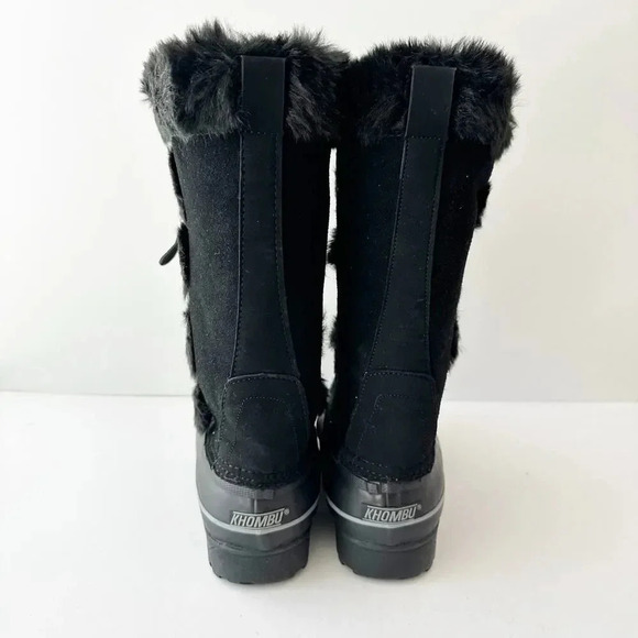 KHOMBU Nordic 2 Waterproof Lace-up Fur Boots Black Size 6‎ - Picture 3 of 9